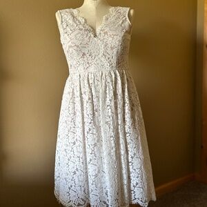 Lace Knee Length Dress